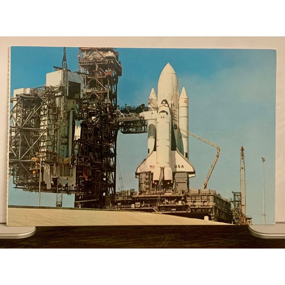 NASA Space Collection Postcard Space Shuttle Columbia On Launch Pad Complex 39A